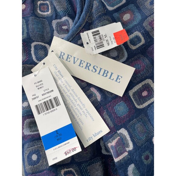 Vintage 90s City Blues By Koret Denim Vest Size XL Jacquard Deadstock NEW - Picture 5 of 9